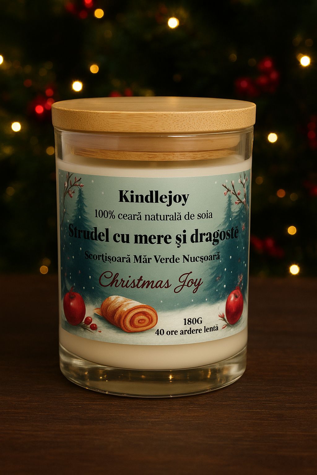 Lumânare parfumată - Ștrudel cu mere și dragoste